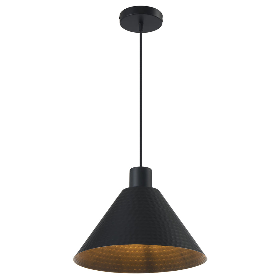 TFS 32CM PENDANT 25wE27max D320 H170 TEX 2M BLACK SATIN