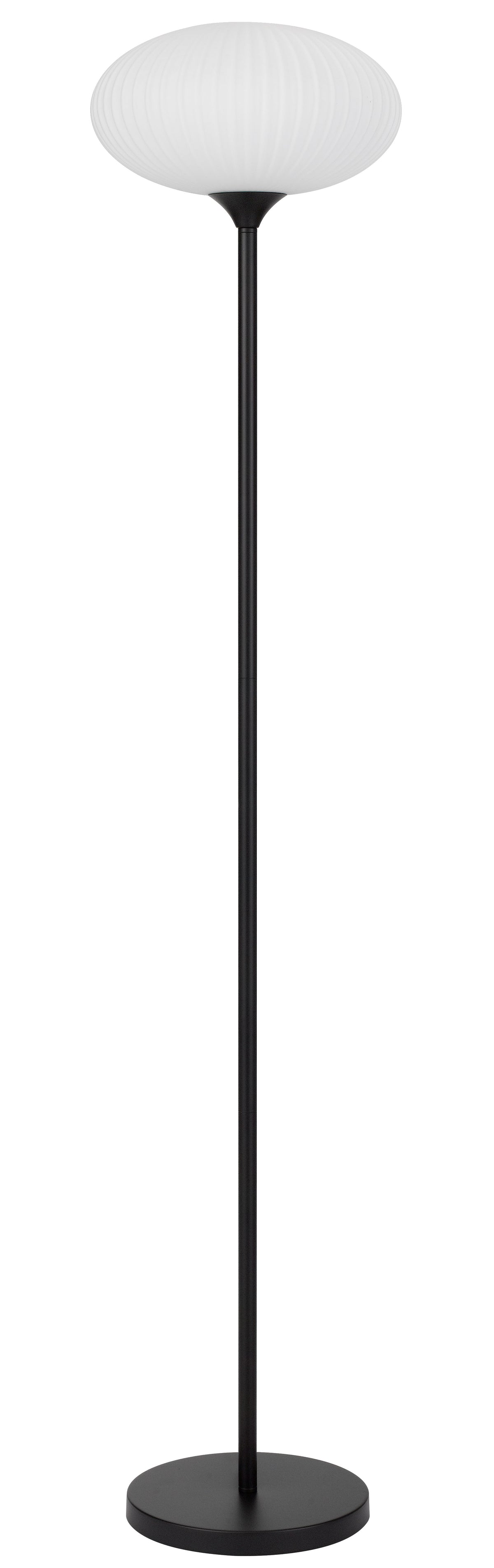 TFS FLOOR LAMP 25wE27max D:300 H:1600 Foot Switch BLACK MATT/OPAL MATT