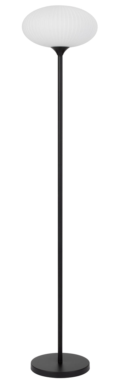 TFS FLOOR LAMP 25wE27max D:300 H:1600 Foot Switch BLACK MATT/OPAL MATT