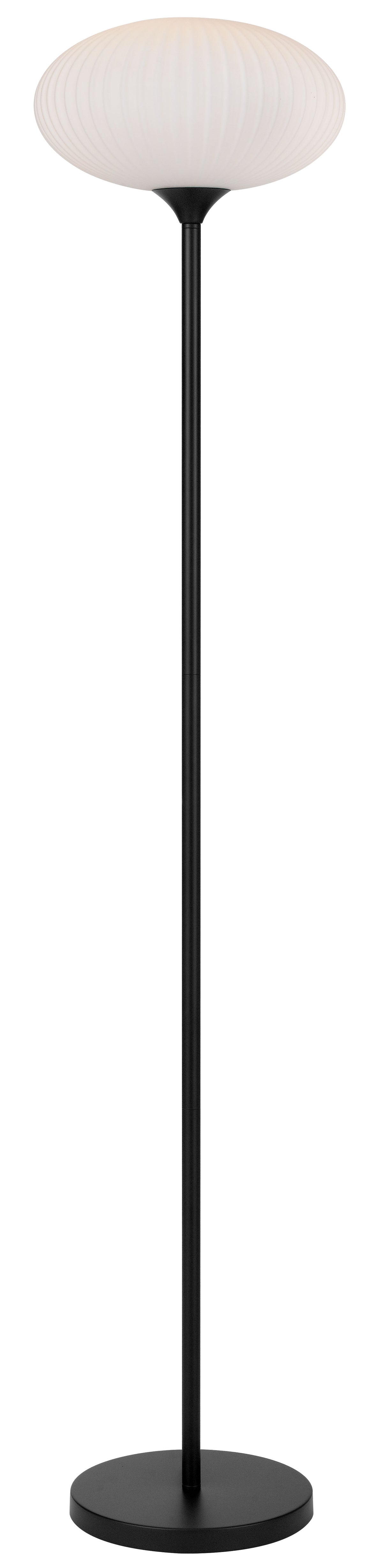 TFS FLOOR LAMP 25wE27max D:300 H:1600 Foot Switch BLACK MATT/OPAL MATT