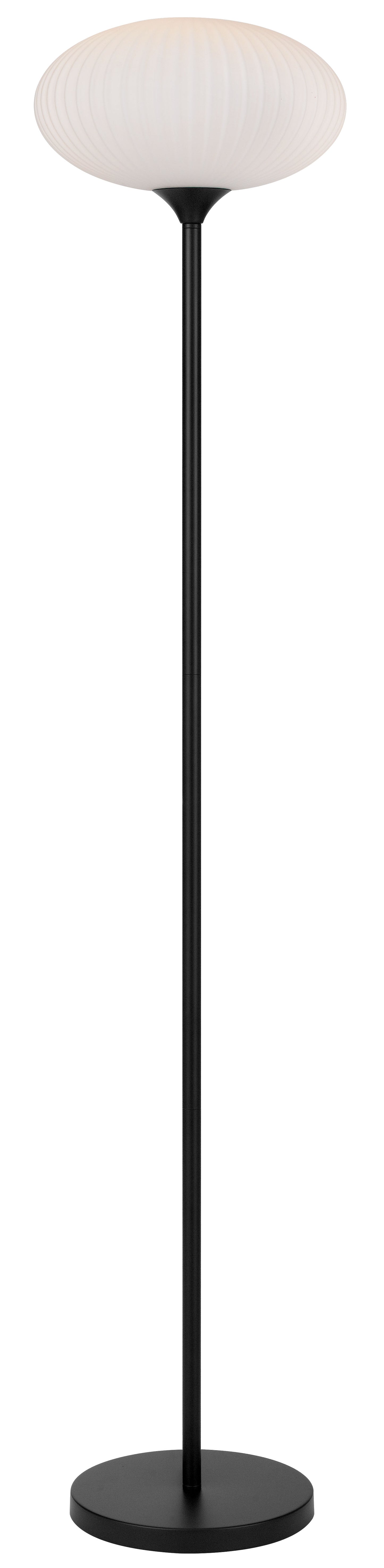 TFS FLOOR LAMP 25wE27max D:300 H:1600 Foot Switch BLACK MATT/OPAL MATT