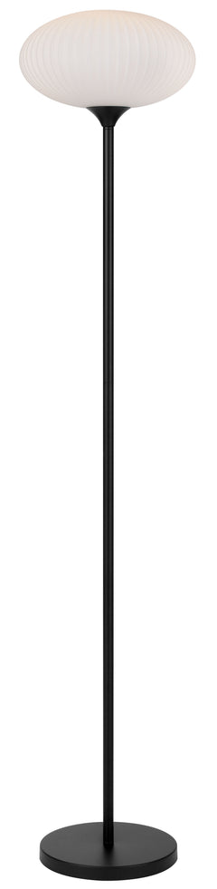 TFS FLOOR LAMP 25wE27max D:300 H:1600 Foot Switch BLACK MATT/OPAL MATT