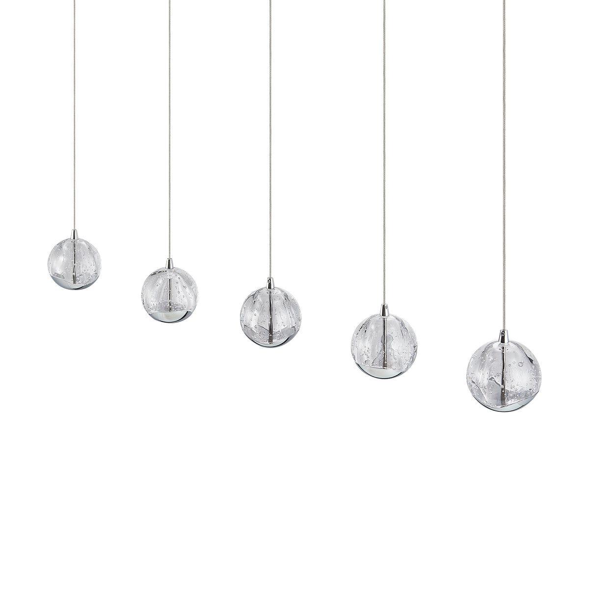 Zanoshade TFS 5 LTS BAR PENDANT 5x5wLED 3000K 1540Lm cab2M L960 W90 CHROME/BUBBLE GLASS