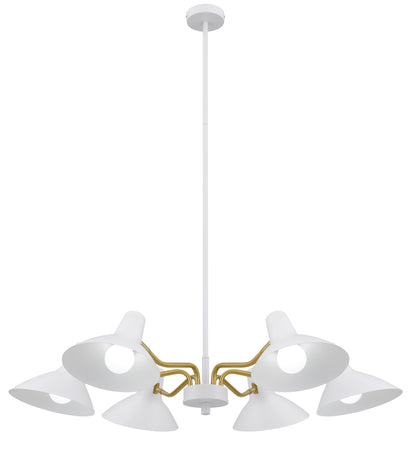 TFS 6 LIGHTS PENDANT 6x25wE27max D:900 H:150 WHITE/BRASS MATT ROD:1.5m