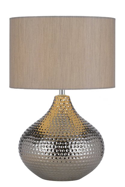 TFS CERAMIC TABLE LAMP 25wE27max H:430 D:280 SILVER/SILVER
