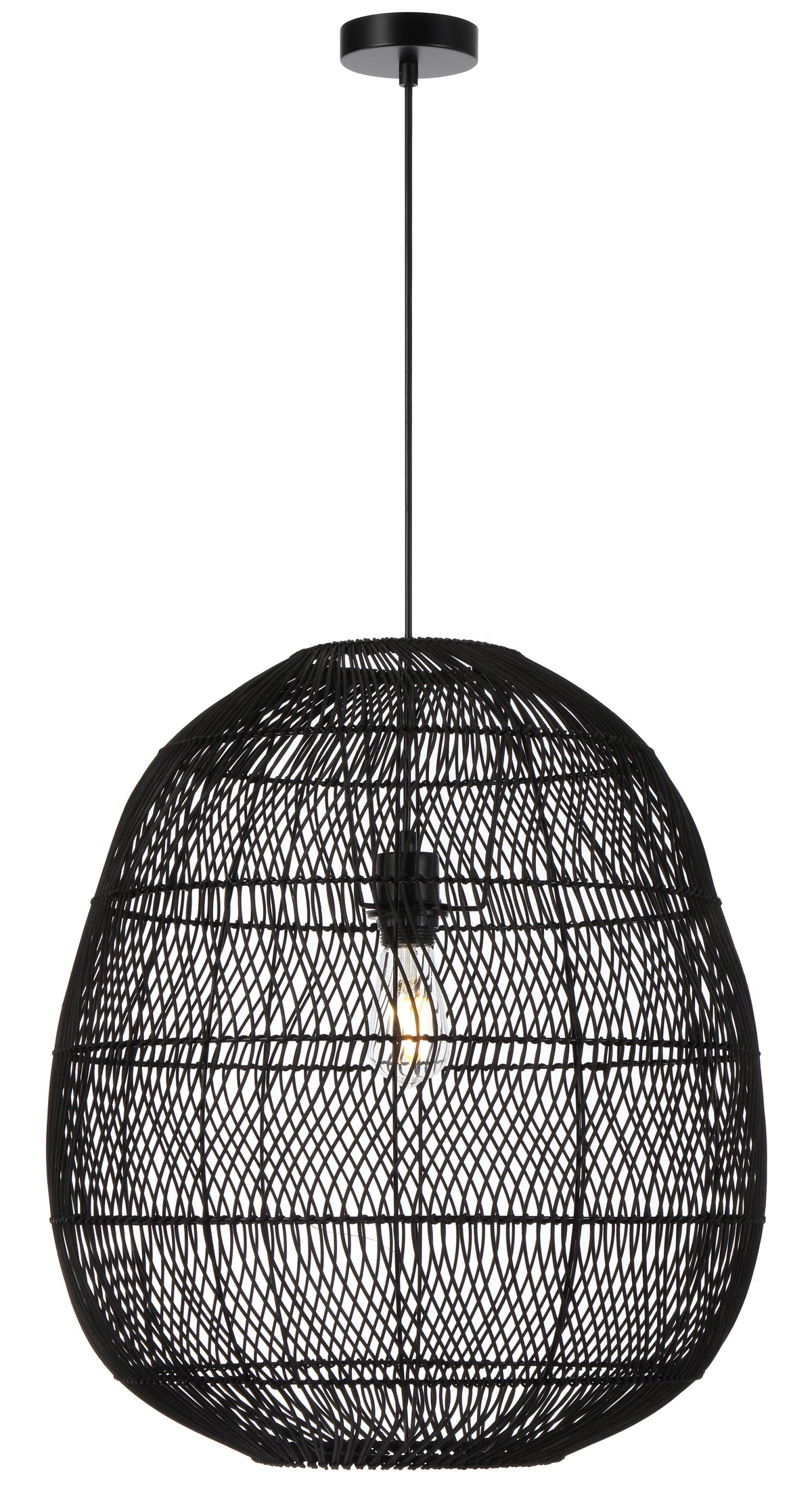 TFS 50 PENDANT 25wE27max D500 H550 cab1.5m BLACK RATTAN