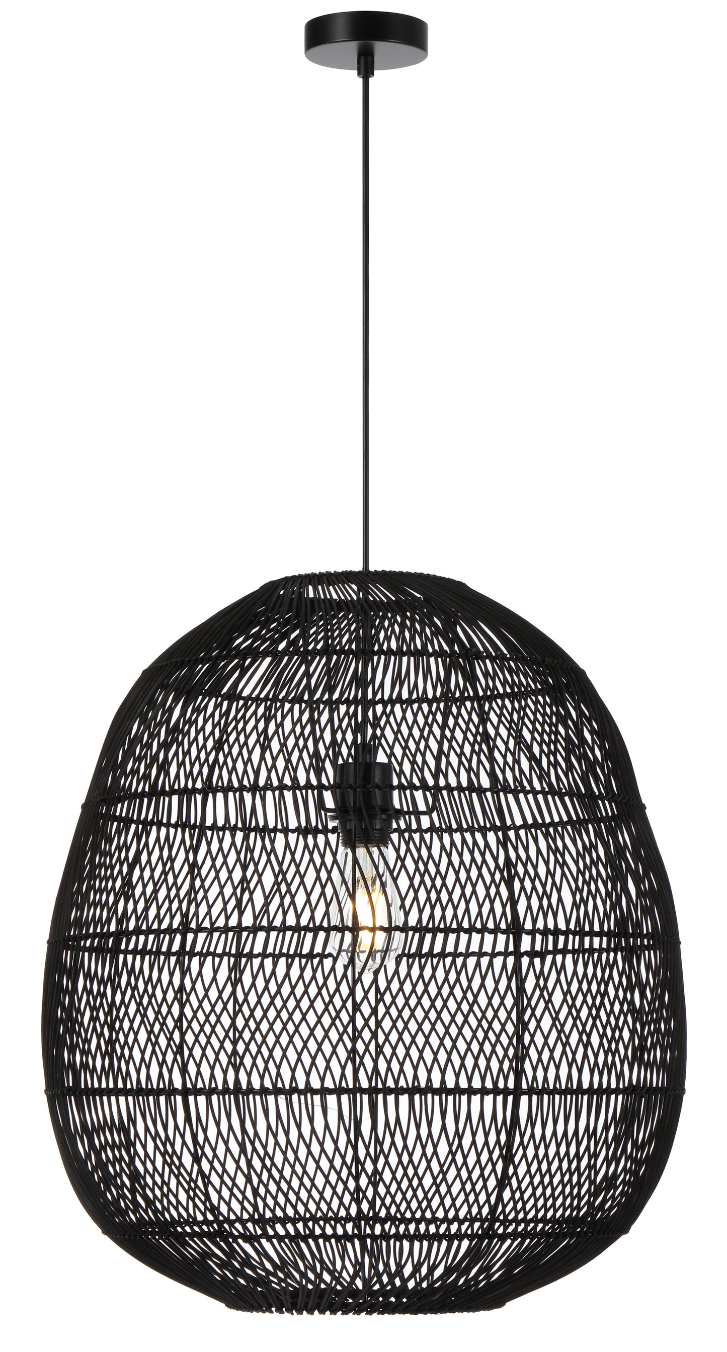 TFS 50 PENDANT 25wE27max D500 H550 cab1.5m BLACK RATTAN
