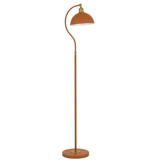 TFS FLOOR LAMP 25wE27max L375 W280 H:1550 SHADE D:250 H:215 ORANGE SATIN/ BRASS
