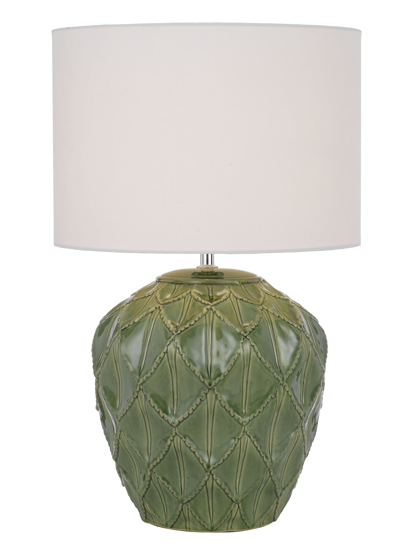 TFS CERAMIC TABLE LAMP 25wE27max D:330 H:540 GREEN / WHITE