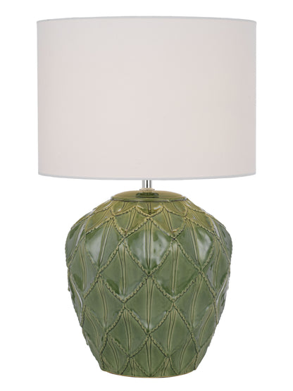 TFS CERAMIC TABLE LAMP 25wE27max D:330 H:540 GREEN / WHITE