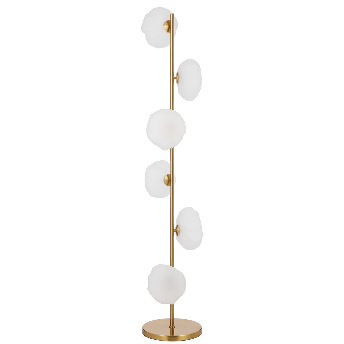 Lille TFS Floor Lamp 6 Lights – Antique Gold & Frost Glass
