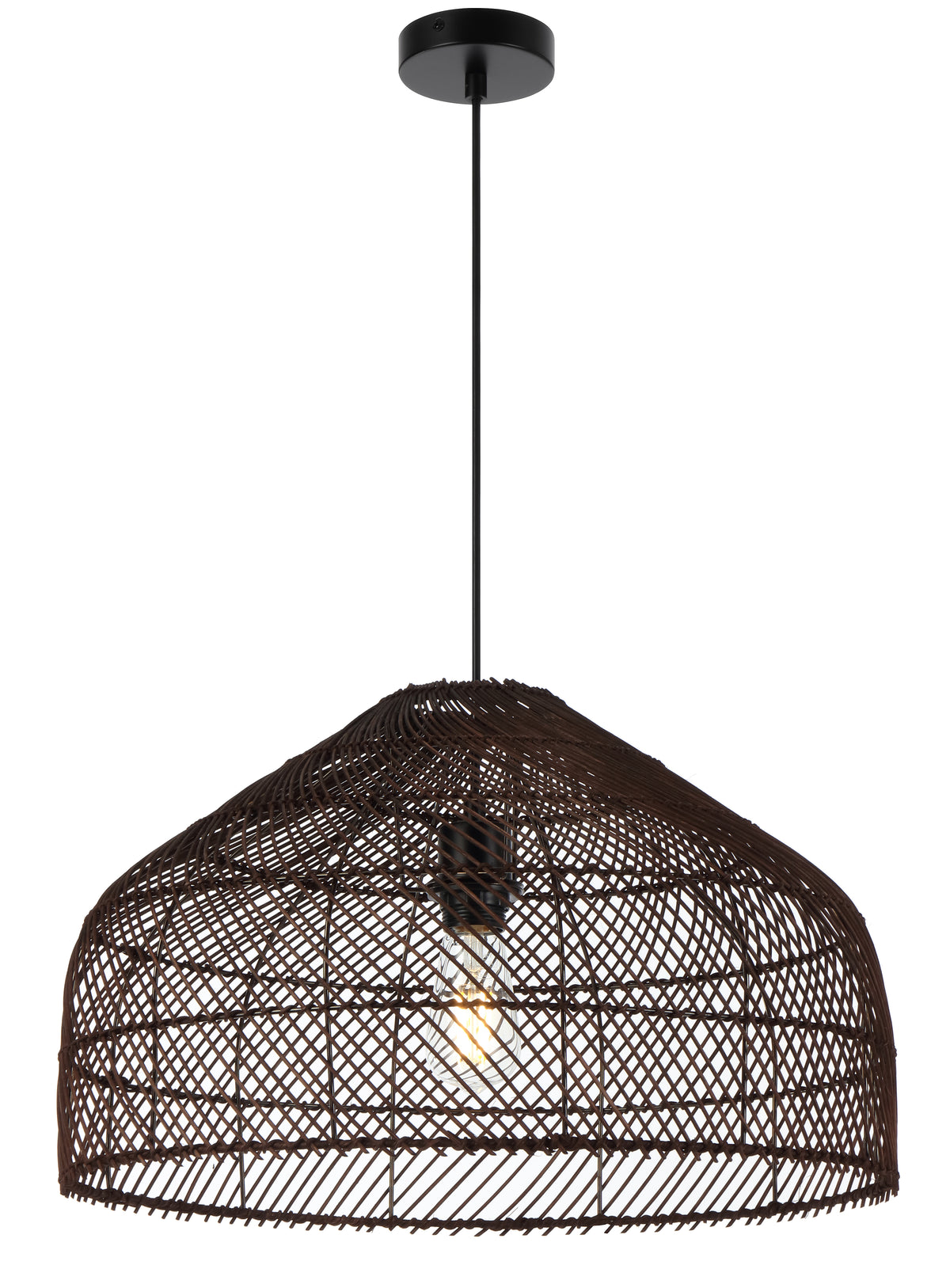 TFS 50 PENDANT 25wE27max D500 H300 cab1.5m BROWN RATTAN