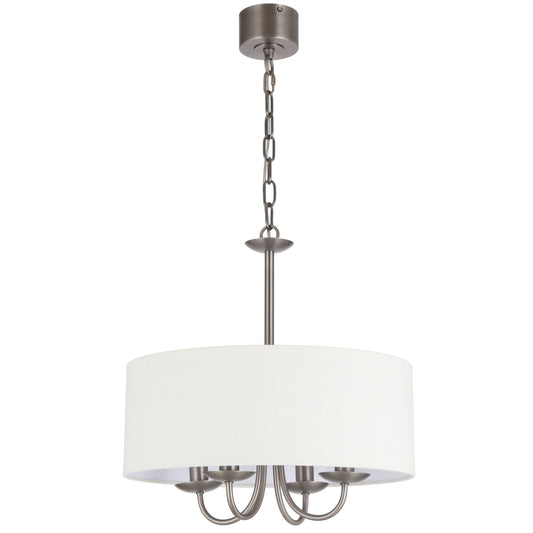 Lumoline TFS 4LT PENDANT 4x25wE14max D450 H435 chain 2M DARK NICKEL MATT/ IVORY LINEN