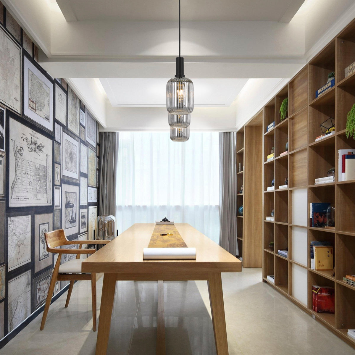 TFS 14 PENDANT 25wE27max D 140 H 200 SMOKE with BLACK