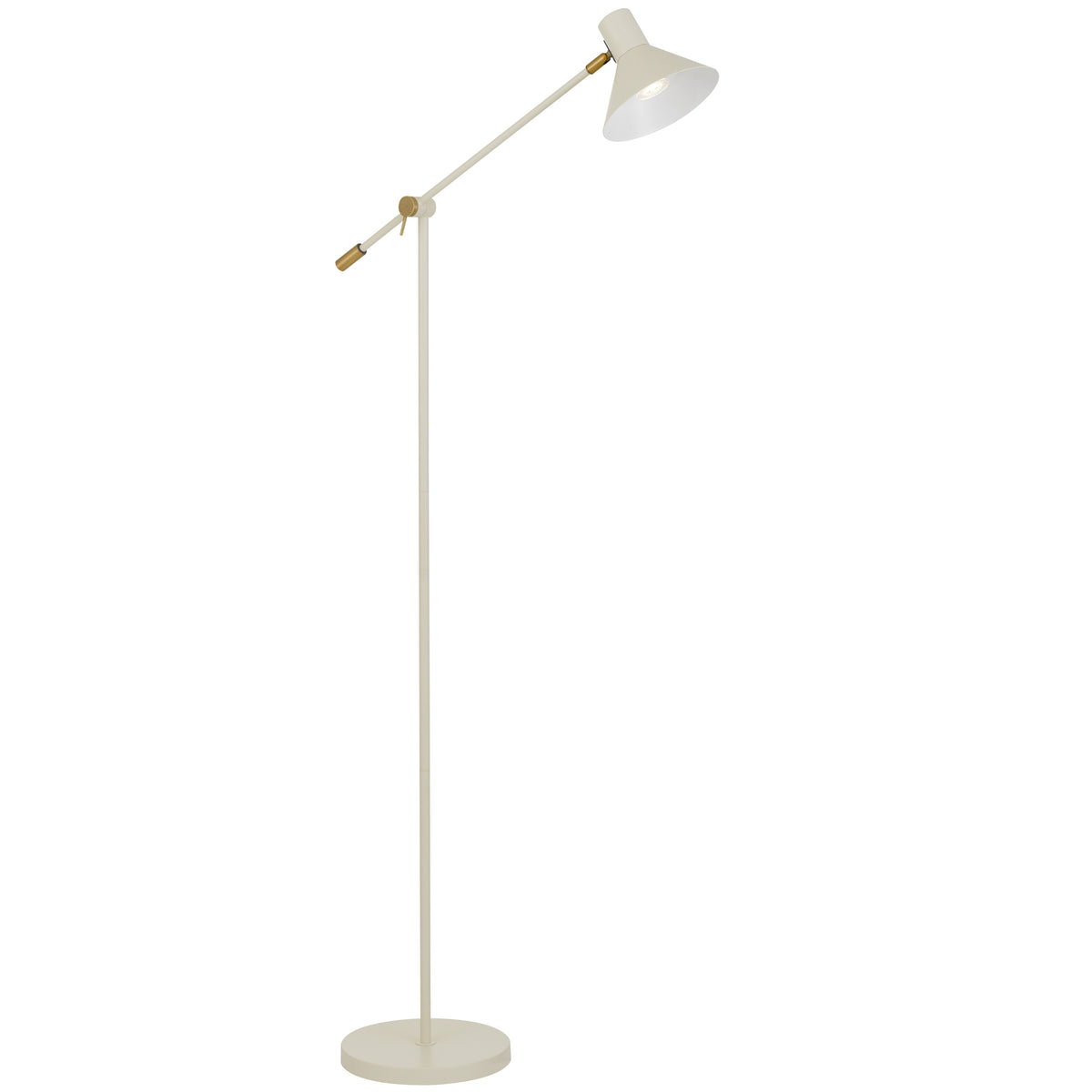 Luna TFS FLOOR LAMP 6wGU10max 631x250 H:1473 SHADE D:180 BEIGE SATIN / BRASS