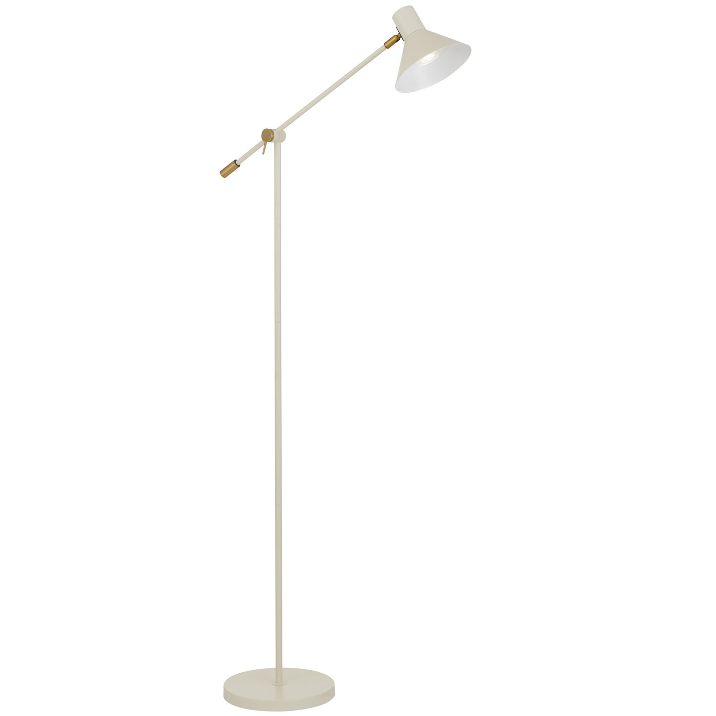 Luna TFS FLOOR LAMP 6wGU10max 631x250 H:1473 SHADE D:180 BEIGE SATIN / BRASS