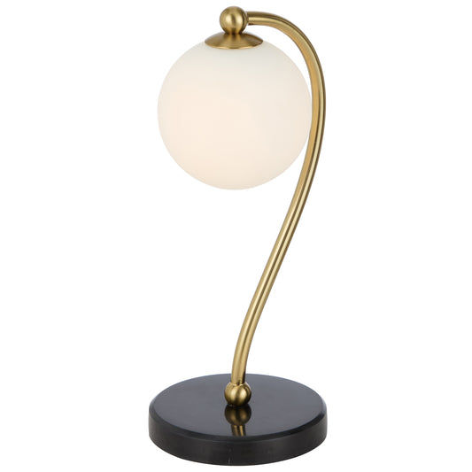 TFS TABLE LAMP 6wG9max KIT L160 W150 H350 BLACK MARBLE/ ANT GOLD/ OPAL MATT