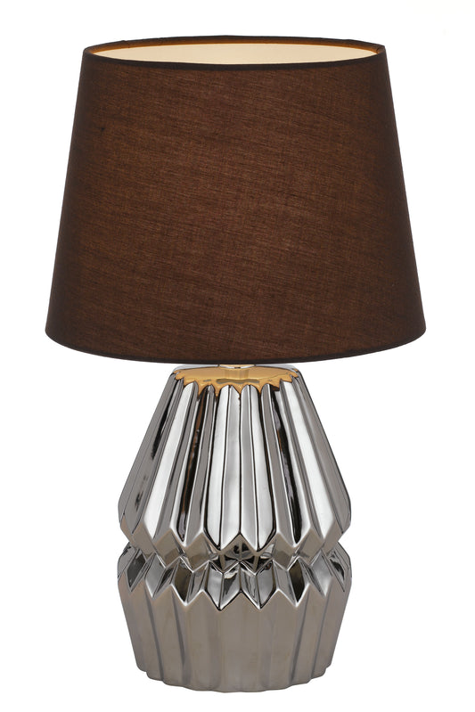 TFS CERAMIC TABLE LAMP 25wE27max H:385 D:230 CHROME/BROWN