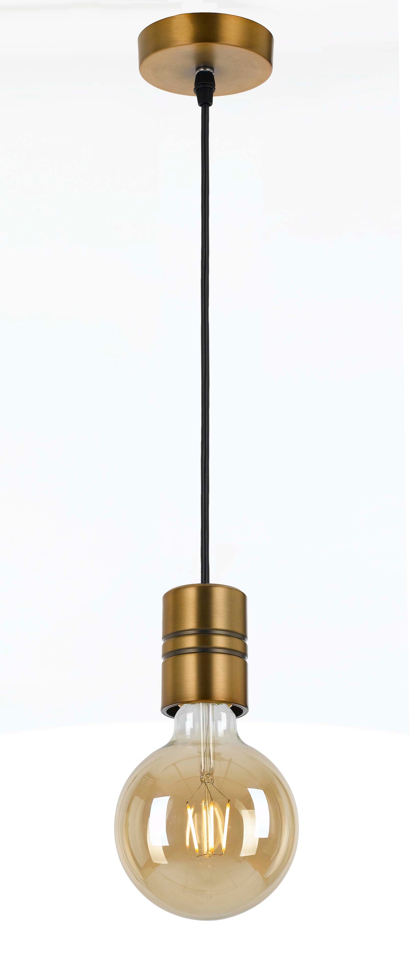TFS CORD SET 25wE27max wSHADE RING L:2400 ANT.BRASS / BLACK