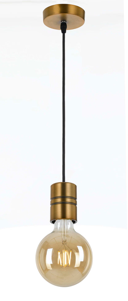 TFS CORD SET 25wE27max wSHADE RING L:2400 ANT.BRASS / BLACK