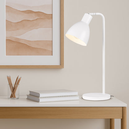 TFS TABLE LAMP 25wE27max H:450 D:150 WHITE/WHITE Cab:1.5m