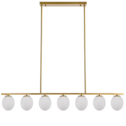 TFS 7LT PENDANT 7x25wE27 L:1500 H:175 ANTI GOLD & OPAL MATT ROD:2*600+1*300