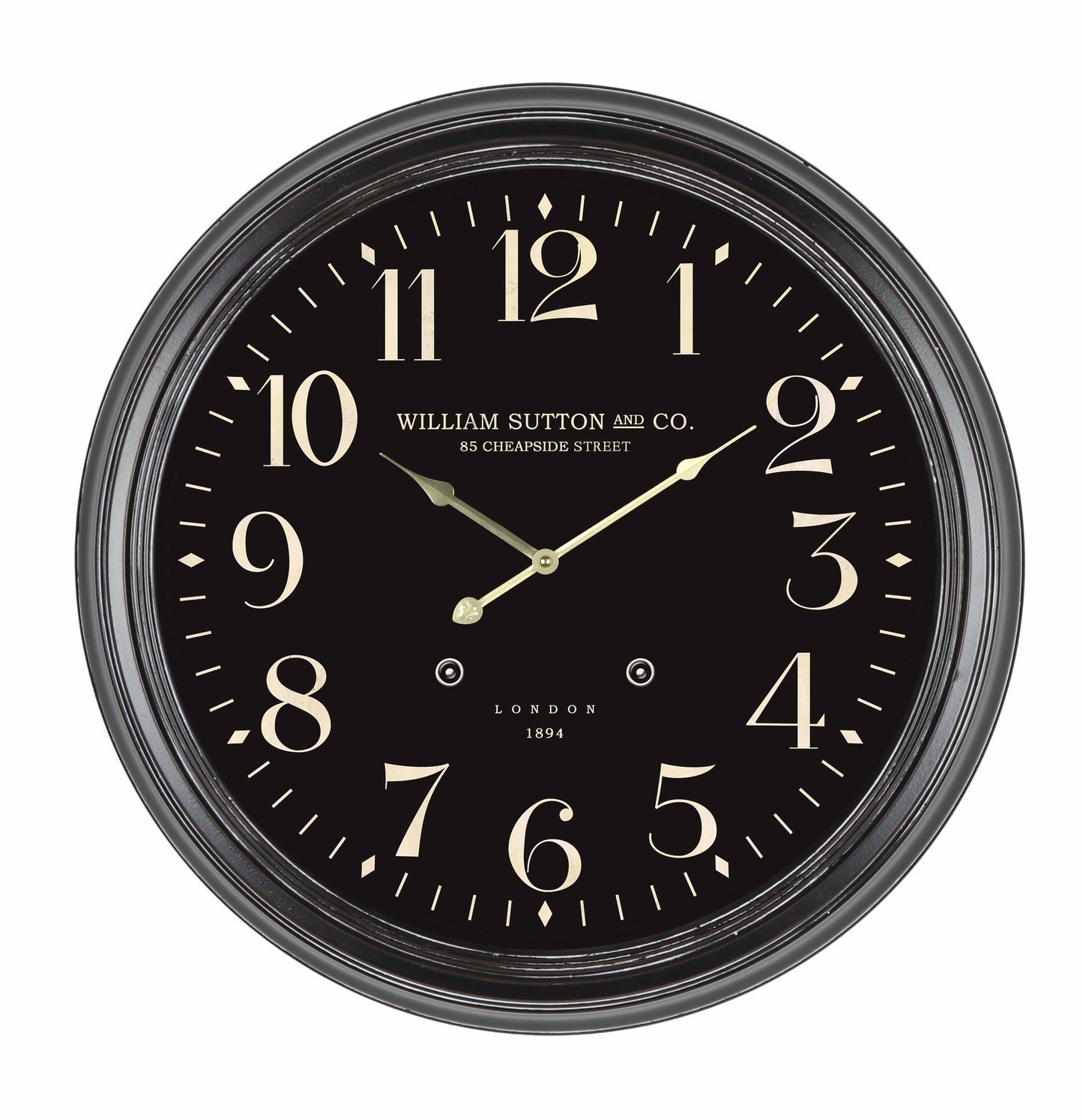 Metal Black Kensington Station Wall Clock