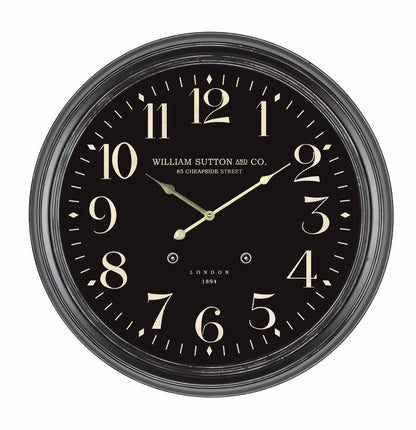 Metal Black Kensington Station Wall Clock