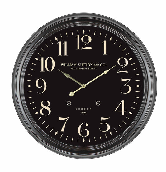 Metal Black Kensington Station Wall Clock