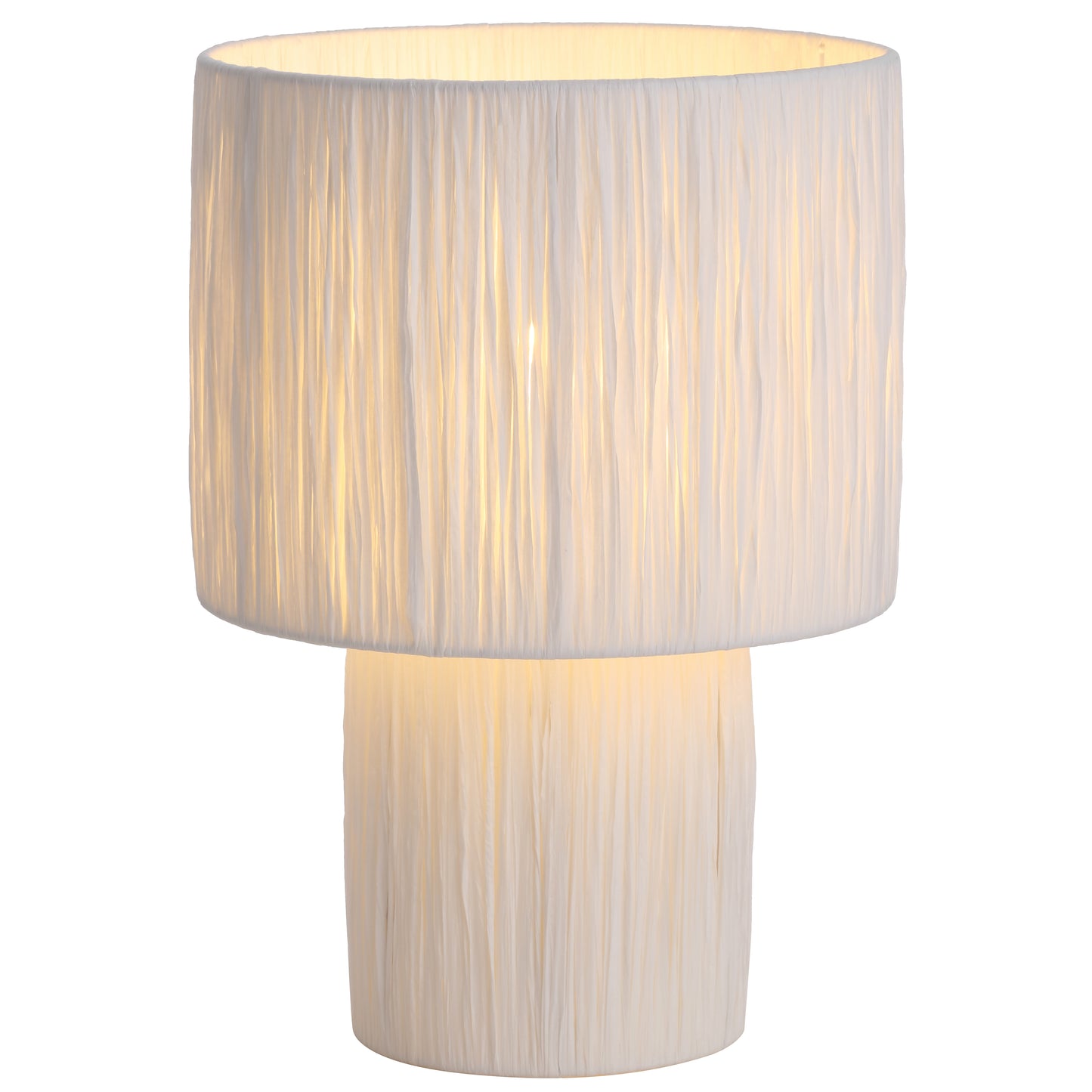 TFS SMALL TABLE LAMP 25wE27max D230 H330 INLINE SWT WHITE RAFFIA