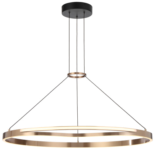 TFS 80CM PENDANT 42wLED 3000K DIM D800 CAB 2m 1890Lm COFFEE GOLD