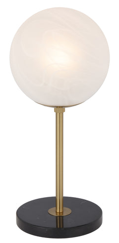 TFS 25 TABLE LAMP 25wE27max D:250 H:600 Inline Switch BLCK MARBLE/ANT GOLD/ALABASTRO