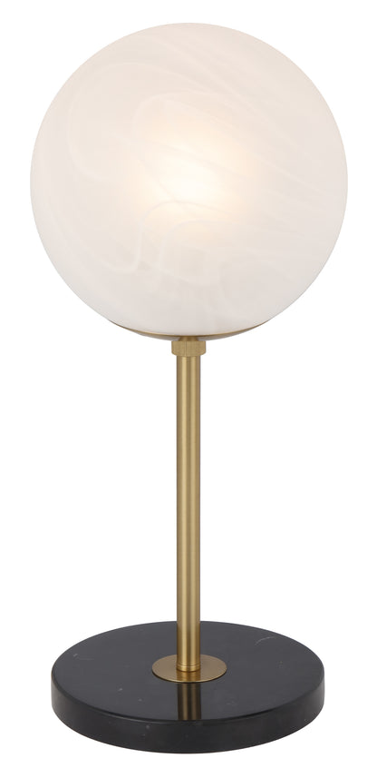 TFS 25 TABLE LAMP 25wE27max D:250 H:600 Inline Switch BLCK MARBLE/ANT GOLD/ALABASTRO