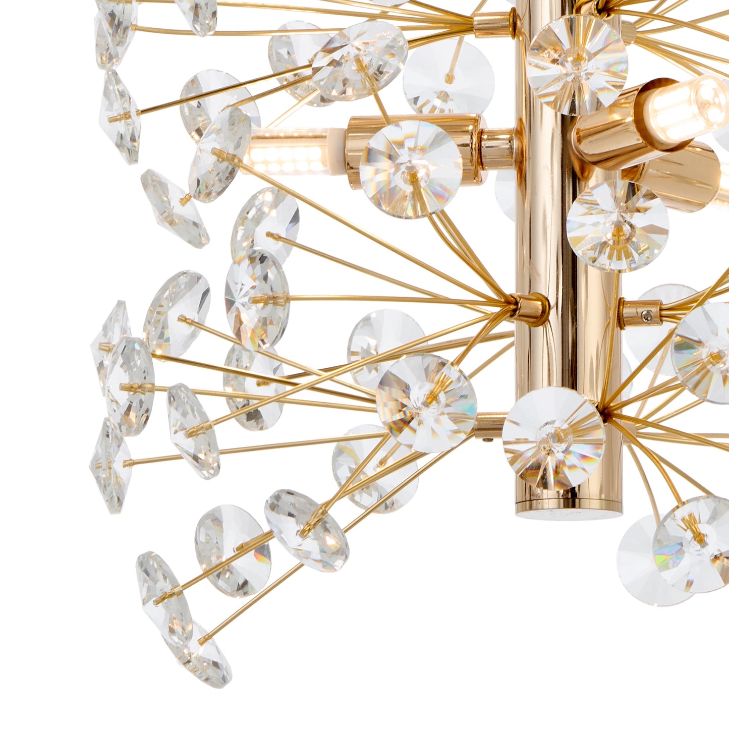 Oviedo TFS 6LT VERTICAL PENDANT 6x6wG9max D300 H350 CAB.2M CRYS H130 GOLD / CLEAR
