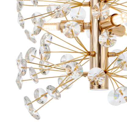 Oviedo TFS 6LT VERTICAL PENDANT 6x6wG9max D300 H350 CAB.2M CRYS H130 GOLD / CLEAR