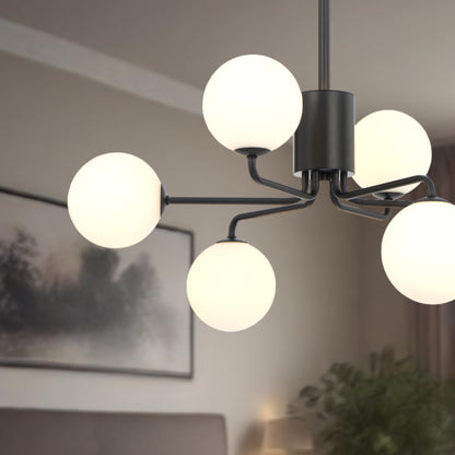 TFS 6LT PENDANT 6x6wG9max KIT D650 H295 ROD:2*600+1*300 BLACK/ OPAL MATT