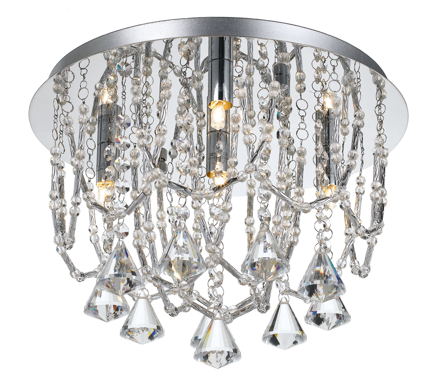 TFS 35 CTC 5 x33wOSRAM G9 D:350 CHROME / CLEAR CRYSTAL BEADS