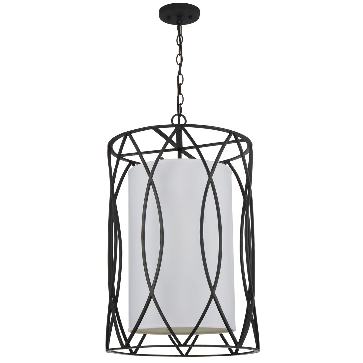 TFS 45 PENDANT 4x25wxE14max D450 H730 CHAIN 2M TEXTURED BLACK