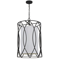 TFS 45 PENDANT 4x25wxE14max D450 H730 CHAIN 2M TEXTURED BLACK