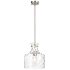Norastone TFS 1LT PENDANT 25wE27max D:280 H:330 ROD 1.5m NICKEL MATT/CLEAR WATER STREAK