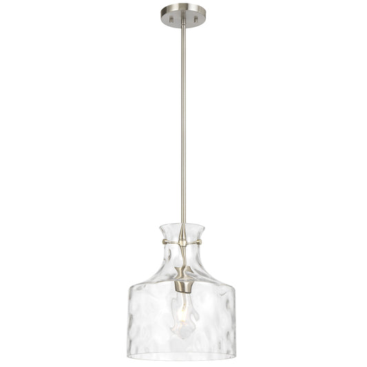 Norastone TFS 1LT PENDANT 25wE27max D:280 H:330 ROD 1.5m NICKEL MATT/CLEAR WATER STREAK