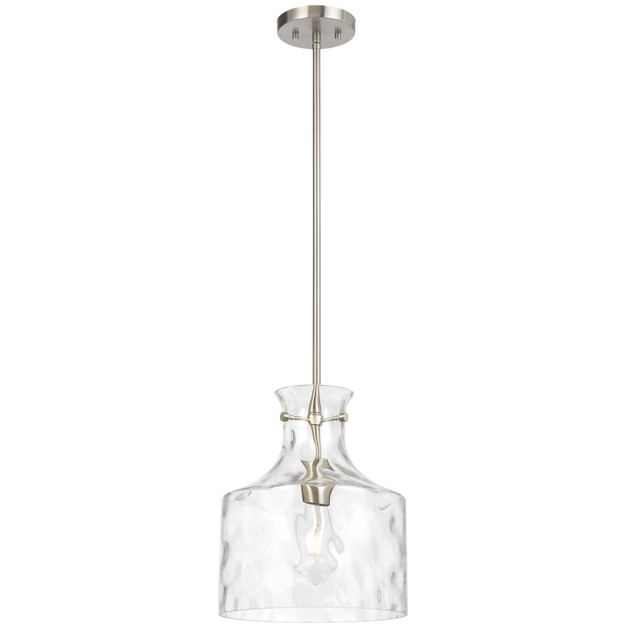 Norastone TFS 1LT PENDANT 25wE27max D:280 H:330 ROD 1.5m NICKEL MATT/CLEAR WATER STREAK