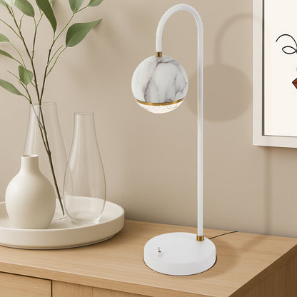 TFS TABLE LAMP 6wG9 D:xxx H:xxx WHITE MATT/WHITE MARBLE LOOK