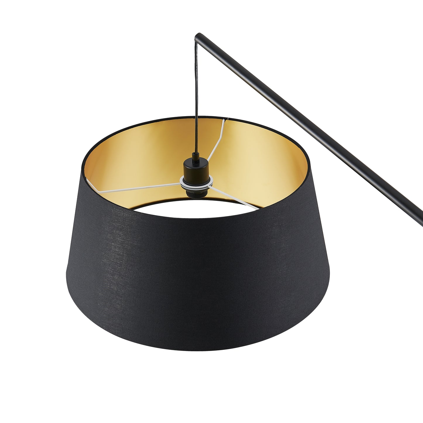 TFS FLOOR LAMP 25wE27max L1510 W500 H1800 cab:2.0m foot BLACK MATT/BLACK-GOLD MATT