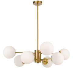 TFS 8LT PENDANT 8x25wE27 D:850 H:185 ANTI GOLD & OPAL MATT ROD:2*600+1*300