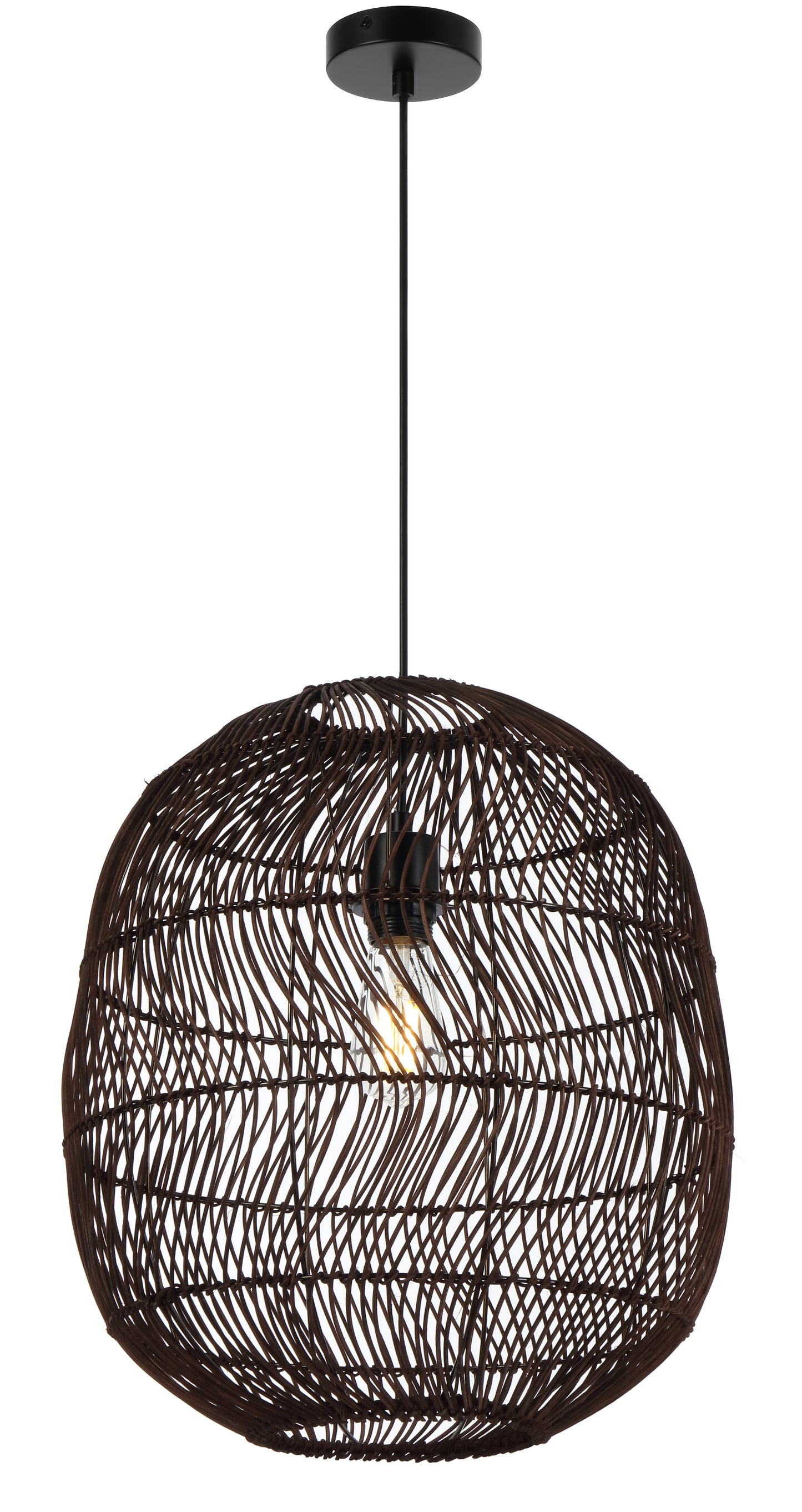 TFS 40 PENDANT 25wE27max D400 H430 cab1.5m BROWN RATTAN