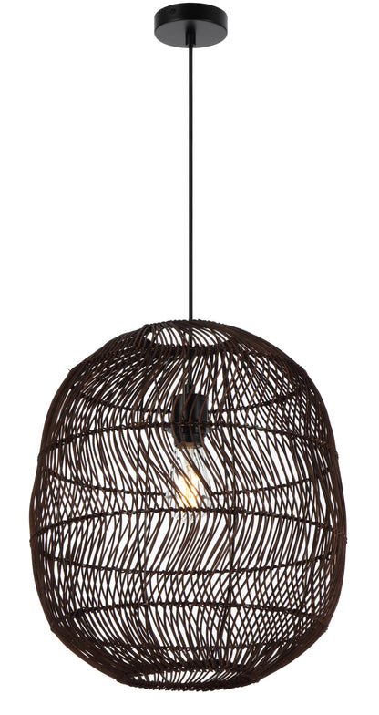 TFS 40 PENDANT 25wE27max D400 H430 cab1.5m BROWN RATTAN