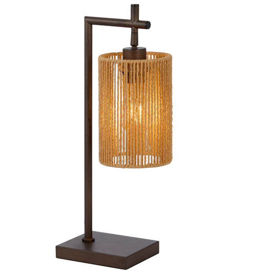 TFS TABLE LAMP 25wE27max L210 W140 H500 inline swt BRONZE / NATURAL STRING