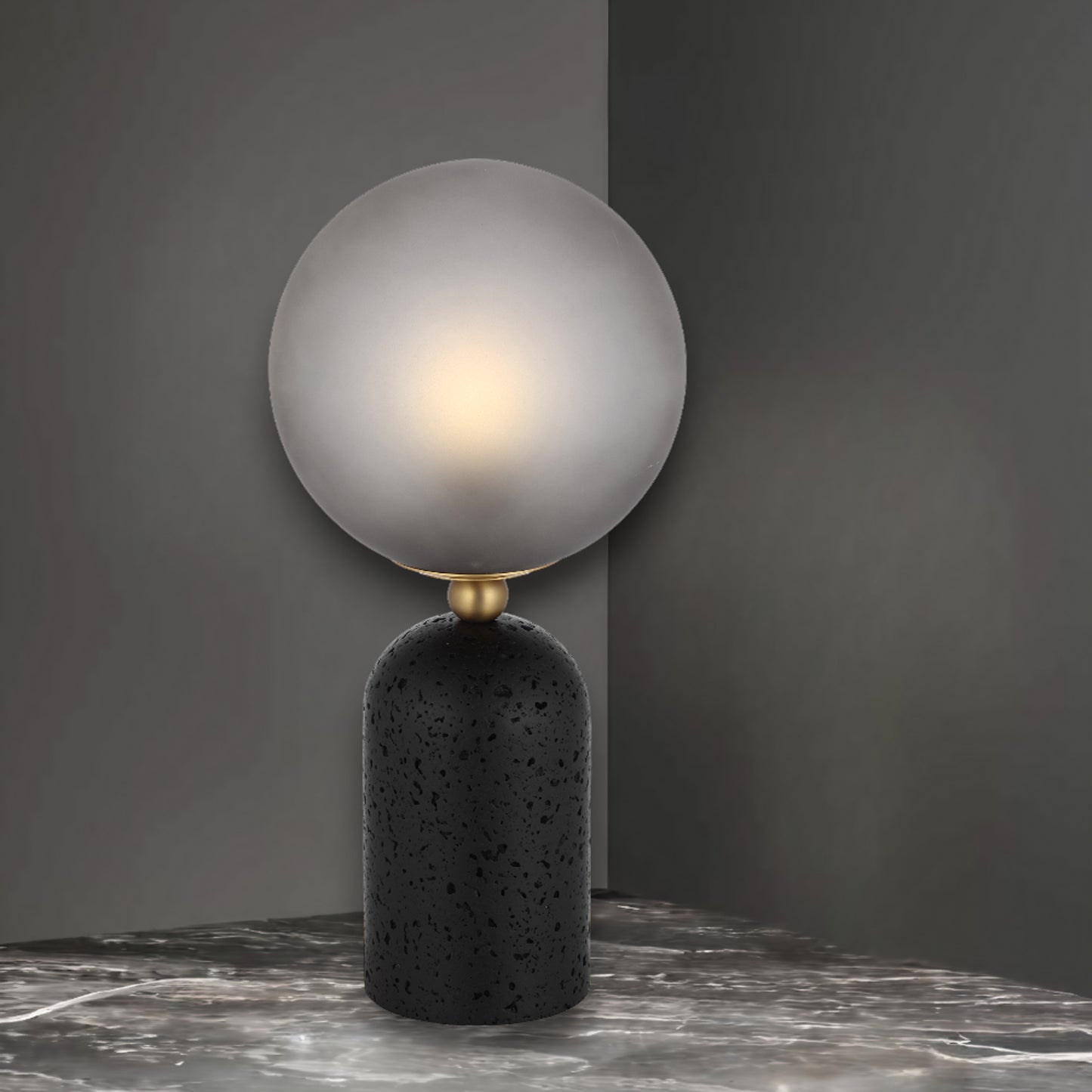 TFS TABLE LAMP 25wE27max D:200 H:420 INLINE BLACK TRA/ DARK ANT BRASS/GREY SMOKE