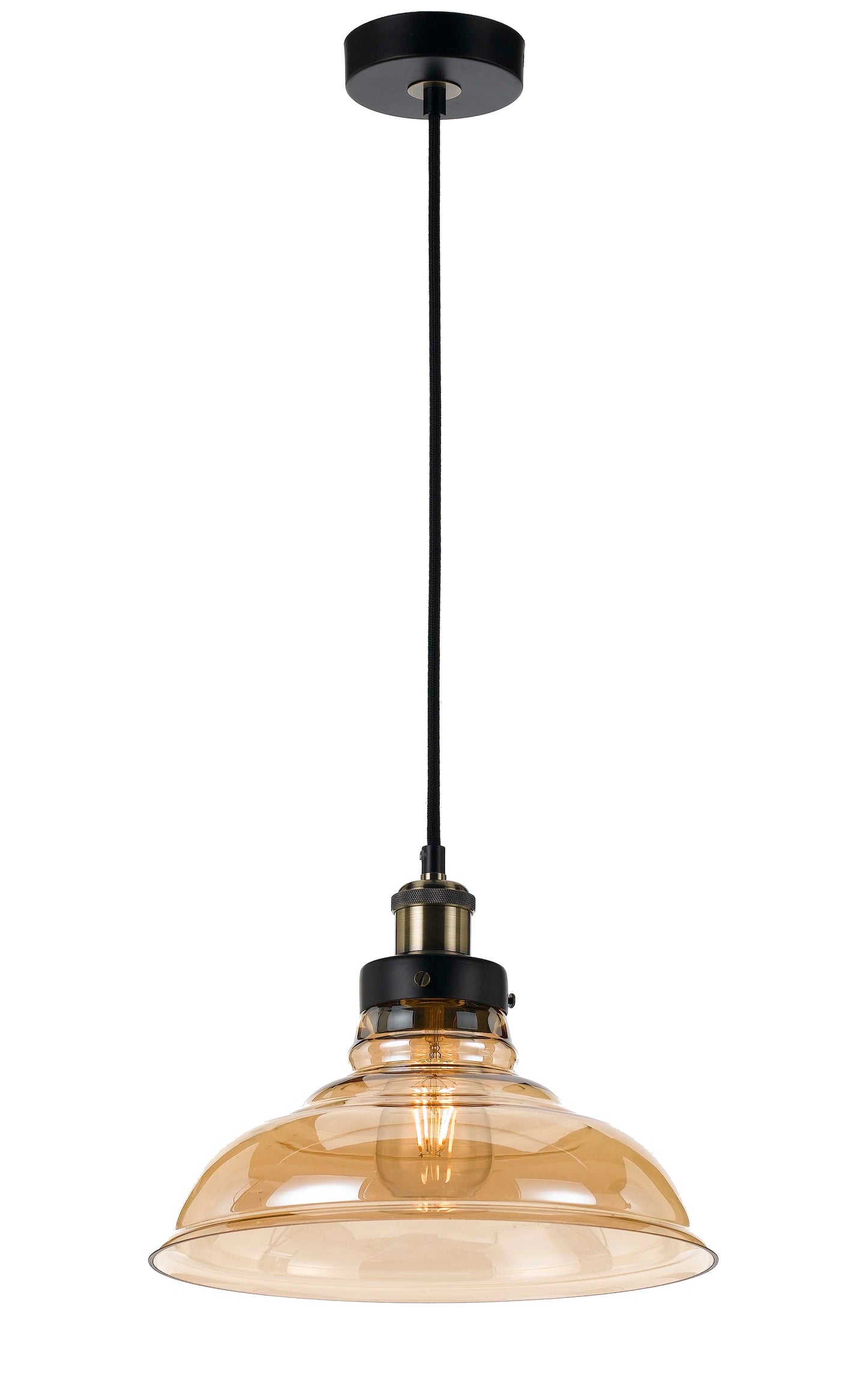 TFS 30 PENDANT 25wE27max D 300 H 225cable2.0 BLACK AMBER